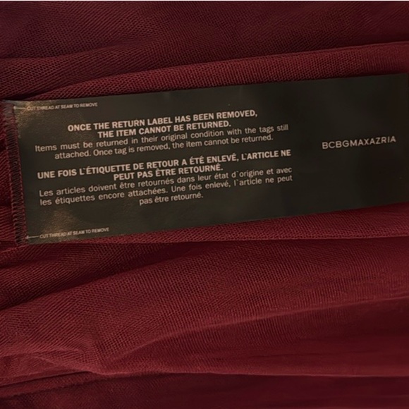 BCBG MAXAZRIA SLEEVELESS WINE TULLE FLORAL LACE APPLIQUÉ FLOOR LENGTH GOWN *NWT* - Picture 15 of 15